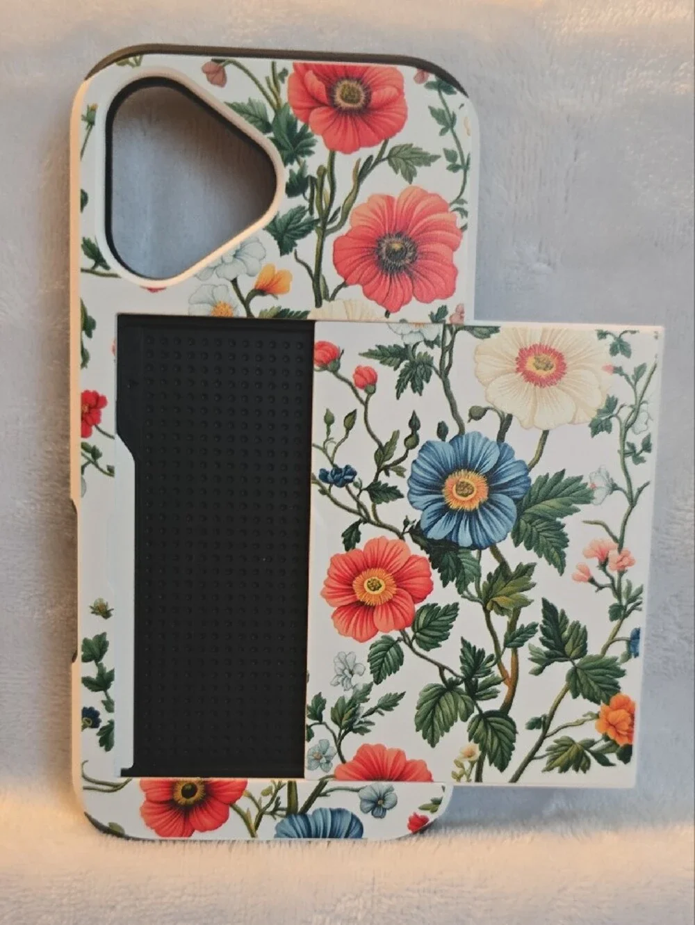 Floral Wallet Phone Case with Card Holder Stand Iphone 17 Botanical Wildflower